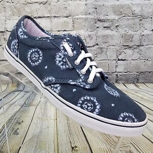 Vans Mandala Floral Tie Dye Sneakers Womens 10 Blue Canvas Low Top Skate Shoes